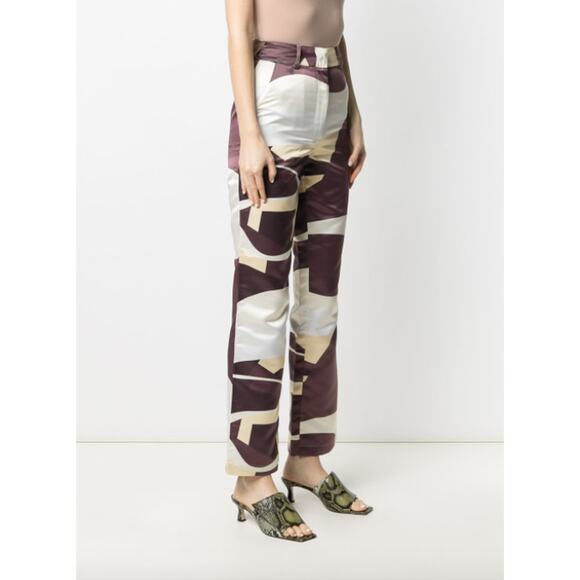 House of Sunny High-rise Highway-print Flared Trousers - Picture 5 of 16